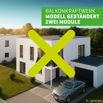 Balkonkraftwerk – 2 Module – geständert