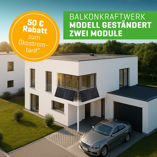 Balkonkraftwerk – geständert – 2 Module