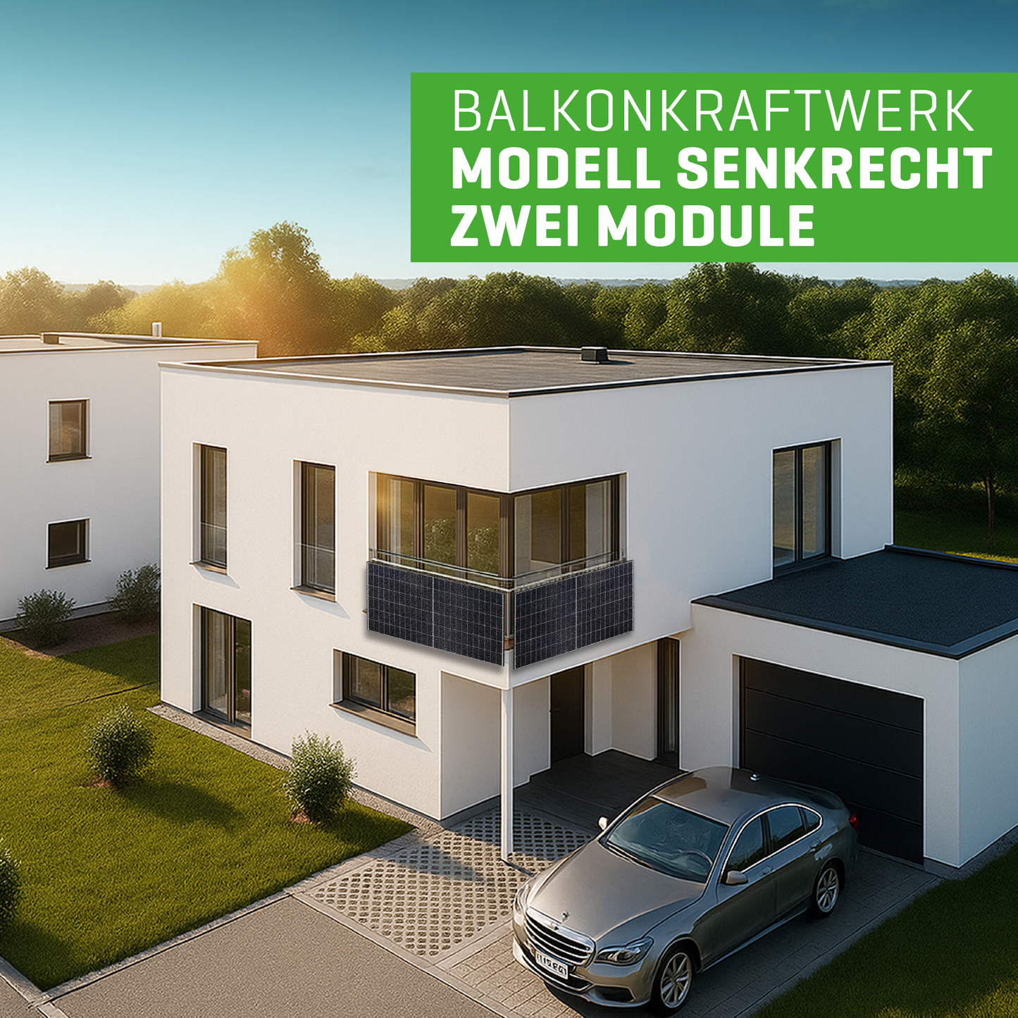 Balkonkraftwerk – senkrecht – 2 Module